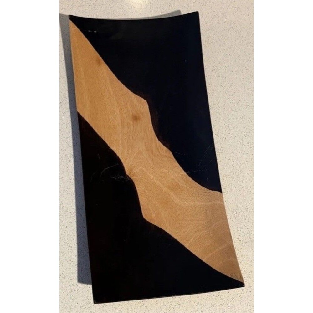 Mango Wood Tray, Decorative Serving Crafted Tray, River Shape. Thai Made